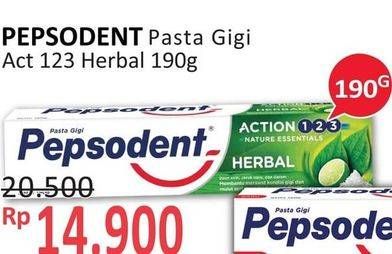 Promo Harga PEPSODENT Pasta Gigi Action 123 Herbal 190 gr - Alfamidi