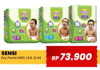 Promo Harga Sensi Dry Pants M60, L54, XL44 44 pcs - Yogya