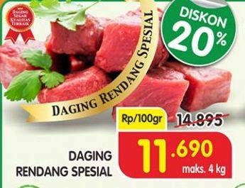 Promo Harga Daging Rendang Sapi Spesial per 100 gr - Superindo