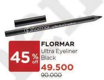 Promo Harga FLORMAR Ultra Eyeliner Black  - Watsons