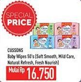 Promo Harga CUSSONS BABY Wipes Soft Smooth, Mild Gentle, Naturally Refreshing, Fresh Nourish 50 sheet - Hypermart