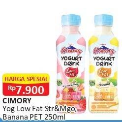 Promo Harga CIMORY Yogurt Drink Low Fat Strawberry Mango, Banana 250 ml - Alfamart