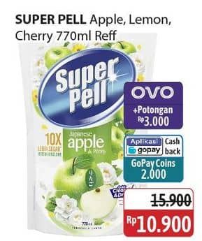 Promo Harga Super Pell Pembersih Lantai Fresh Apple, Lemon Ginger, Cherry Rose 770 ml - Alfamidi