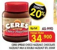 Promo Harga Ceres Choco Spread Choco Hazelnut, Double Hazelnut 350 gr - Superindo