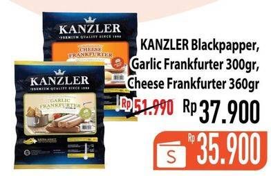 Promo Harga KANZLER Frankfurter Black Pepper, Garlic, Cheese 300 gr - Hypermart