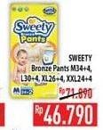 Promo Harga Sweety Bronze Pants L30+4, M34+4, XL26+4, XXL24+4 28 pcs - Hypermart