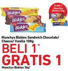 Promo Harga BISKIES Sandwich Biscuit Chocolate, Cheese, Vanilla 108 gr - Carrefour