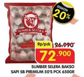Promo Harga Sumber Selera Bakso Sapi SB Premium 50 pcs - Superindo