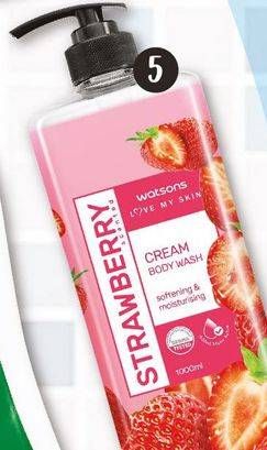 Promo Harga WATSONS Scented Body Wash Strawberry 1 ltr - Watsons