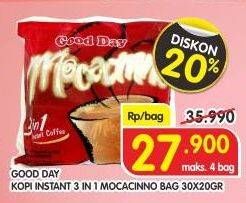Promo Harga Good Day Instant Coffee 3 in 1 Mocacinno 30 pcs - Superindo
