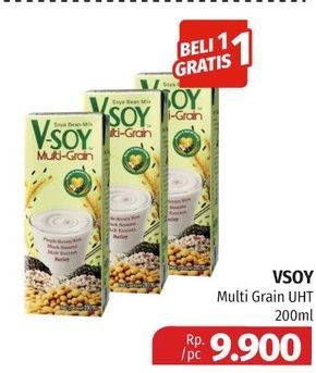 Promo Harga V-SOY Soya Bean Milk Multi Grain 200 ml - Lotte Grosir