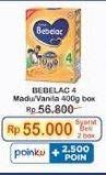 Promo Harga BEBELAC 4 Susu Pertumbuhan Madu, Vanila 400 gr - Indomaret