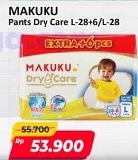 Promo Harga Makuku Dry & Care Celana L28+6, L28 28 pcs - Alfamart