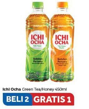 Promo Harga Ichi Ocha Minuman Teh Original, Honey 450 ml - Carrefour
