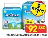 Promo Harga Confidence Adult Diapers Pants M5, L4 per 3 pouch - Superindo