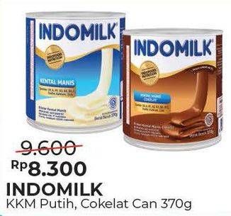 Promo Harga INDOMILK Susu Kental Manis Putih, Cokelat 370 gr - Alfamart