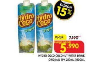 Promo Harga HYDRO COCO Minuman Kelapa Original 1Ltr/250ml  - Superindo