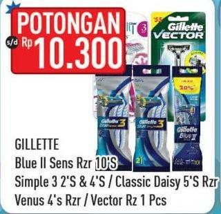 Promo Harga Gillette Blue II/Simple 3/Classic Daisy/Venus/Vector  - Hypermart