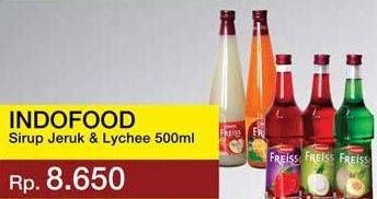 Promo Harga FREISS Syrup Squash Orange, Lychee 500 ml - Yogya