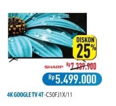 Promo Harga Sharp 4K UHD Google TV - 4TC50FJ1X  - Hypermart