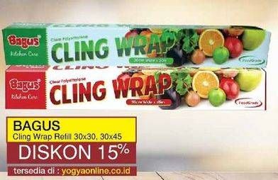 Promo Harga BAGUS Cling Wrap 30x30cm, 30x45cm  - Yogya