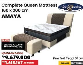 Promo Harga Sleep & Dream Amaya Complete Queen Matrass 160 x 200 cm  - COURTS