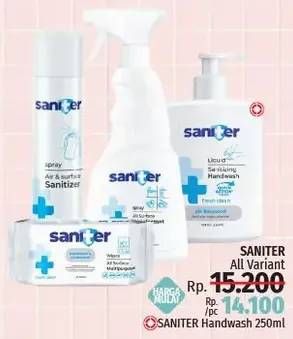 Promo Harga SANITER Air & Surface Sanitizer Aerosol All Variants 200 ml - LotteMart