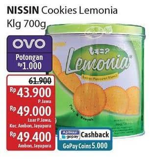 Promo Harga Nissin Cookies Lemonia 650 gr - Alfamidi