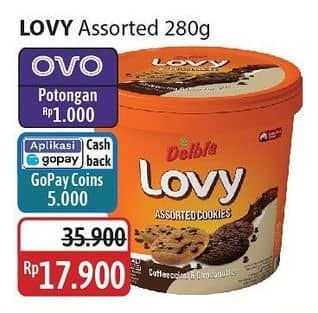 Promo Harga Delbis Lovy Cookies Assorted 280 gr - Alfamidi