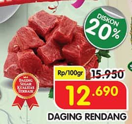 Promo Harga Daging Rendang Sapi per 100 gr - Superindo