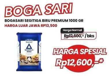 Promo Harga Bogasari Tepung Terigu Segitiga Biru Premium 1000 gr - Carrefour