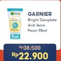 Promo Harga GARNIER Bright Complete 3-in-1 Anti Acne Facial Wash 90 ml - Indomaret