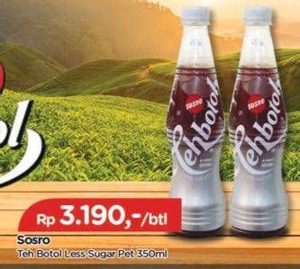 Promo Harga Sosro Teh Botol Less Sugar 350 ml - TIP TOP