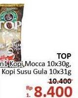 Promo Harga TOP COFFEE Kopi Gula Susu 3in1 / Kopi Mocca / Kopi Susu 10s  - Alfamidi