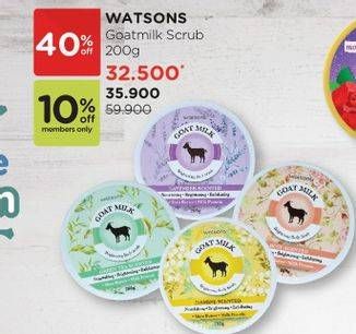 Promo Harga WATSONS Goat's Milk Body Scrub 200 gr - Watsons