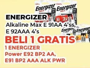 Promo Harga ENERGIZER Battery Alkaline Max E91AA, E-92 AAA 4 pcs - Yogya
