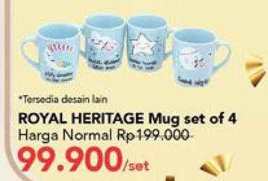 Promo Harga ROYAL HERITAGE Mug Set per 4 pcs - Carrefour