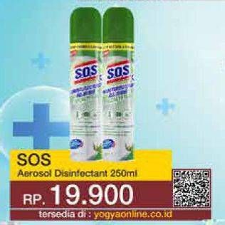 Promo Harga SOS Disinfectant Spray Eucalyptus 250 ml - Yogya