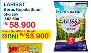 Promo Harga Larisst Beras Kepala Super 5 kg - Indomaret