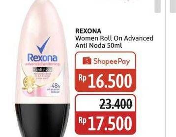 Promo Harga Rexona Deo Roll On Advanced Whitening + Anti Noda 50 ml - Alfamidi