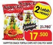 Promo Harga Happy Tos Tortilla Chips Hot Chili 140 gr - Superindo