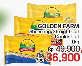 Promo Harga Golden Farm French Fries Shoestring, Straight, Crinkle 1000 gr - LotteMart