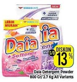 Promo Harga Daia Deterjen Bubuk All Variants 800 gr - Hypermart