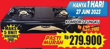 Promo Harga Miyako Kompor Gas 2 Tungku  - Hypermart