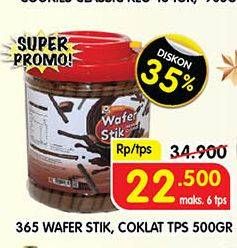 Promo Harga 365 Wafer Stik Coklat 500 gr - Superindo