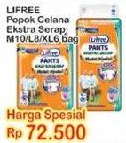 Promo Harga Lifree Popok Celana Ekstra Serap M10, L8, XL6 6 pcs - Indomaret