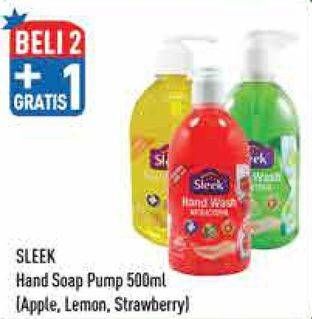 Promo Harga SLEEK Hand Wash Antibacterial Apple, Lemon, Strawberry 500 ml - Hypermart