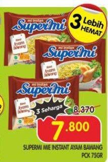 Promo Harga Supermi Mi Instan Ayam Bawang 75 gr - Superindo