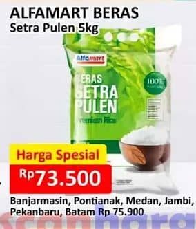 Promo Harga Alfamart Beras Setra Pulen 5000 gr - Alfamart