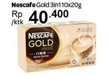 Promo Harga Nescafe Gold 3 in 1 per 10 pcs 20 gr - Carrefour